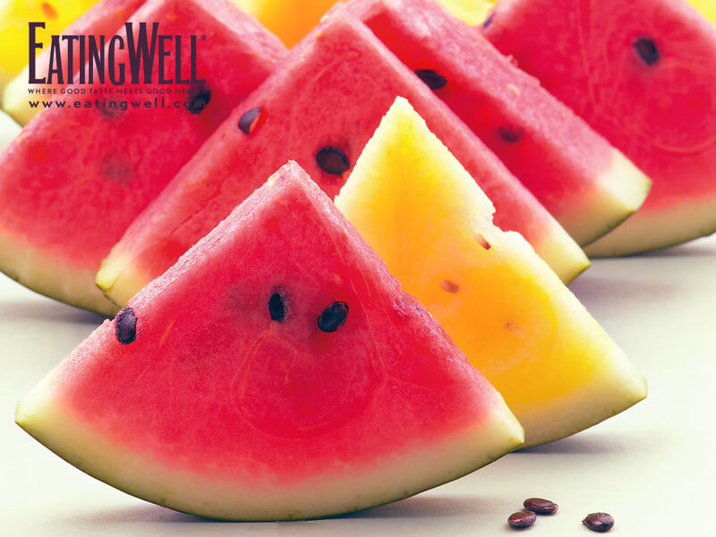 Slices of red and yellow watermelon