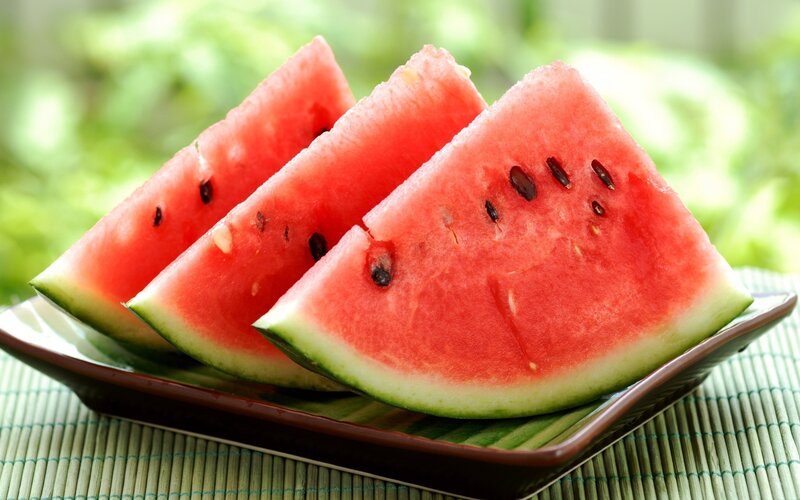 slices of watermelon on a plate