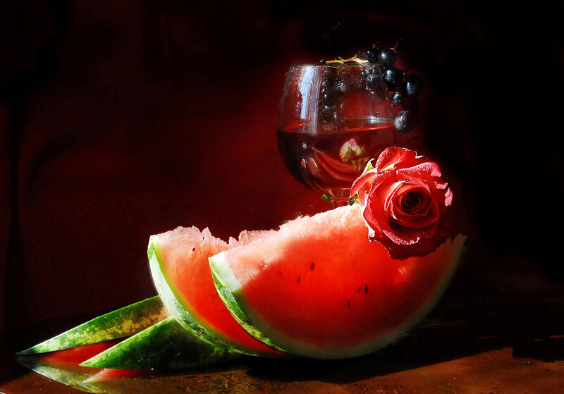 Slices of Watermelon — Red, Dramatic