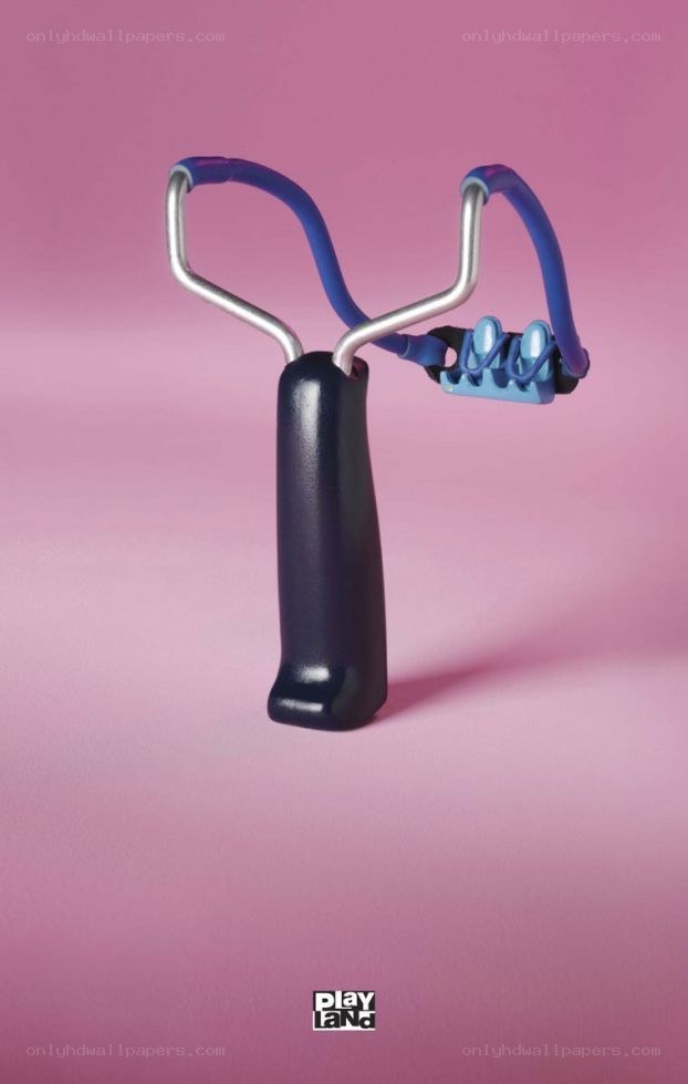 Slingshot on pink background