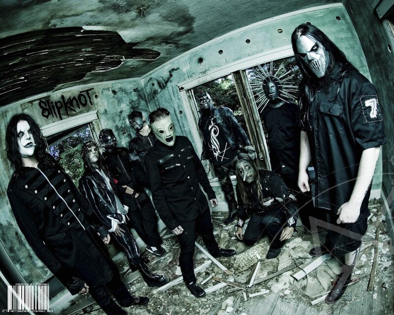 Slipknot band in a ruined room