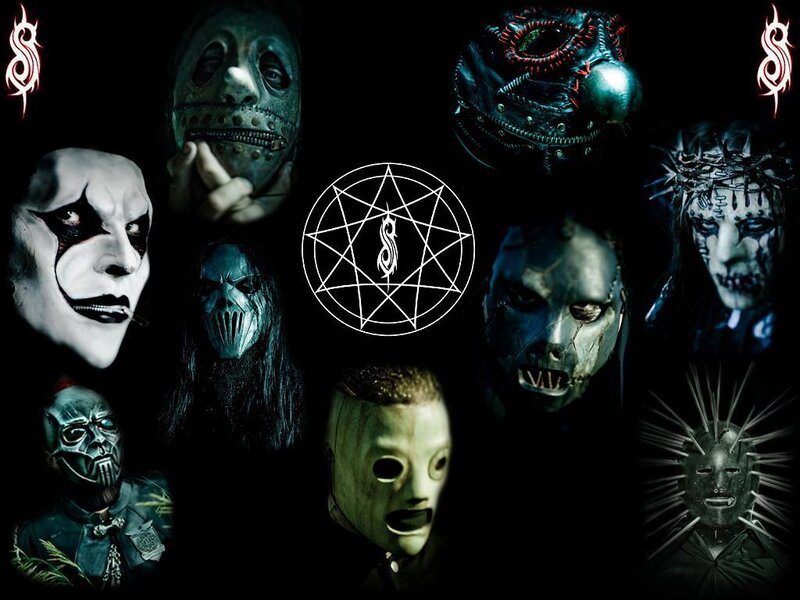 Slipknot band masks collage