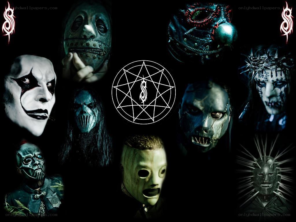 Slipknot band masks collage