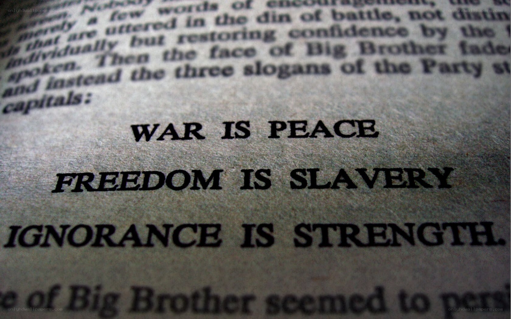 slogans from a dystopian novel