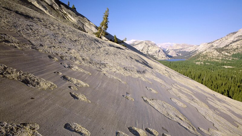 Sloping granite rock face