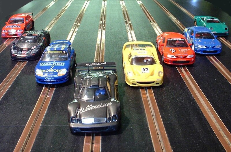 Slot Cars on a Track