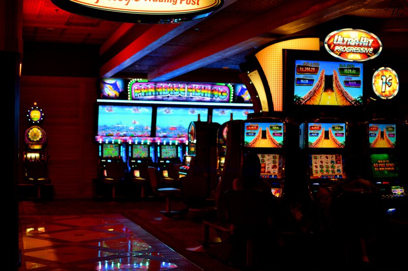 Slot machines in a casino