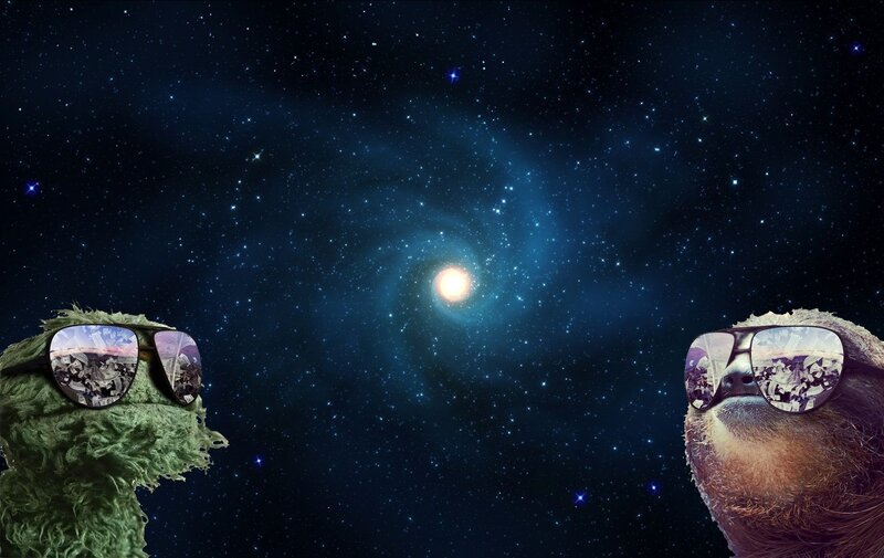 Sloth and Muppet in Space — Blue, Cosmic