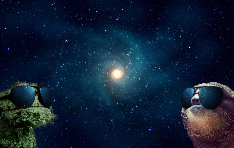 Sloth and Muppet in Space — Blue