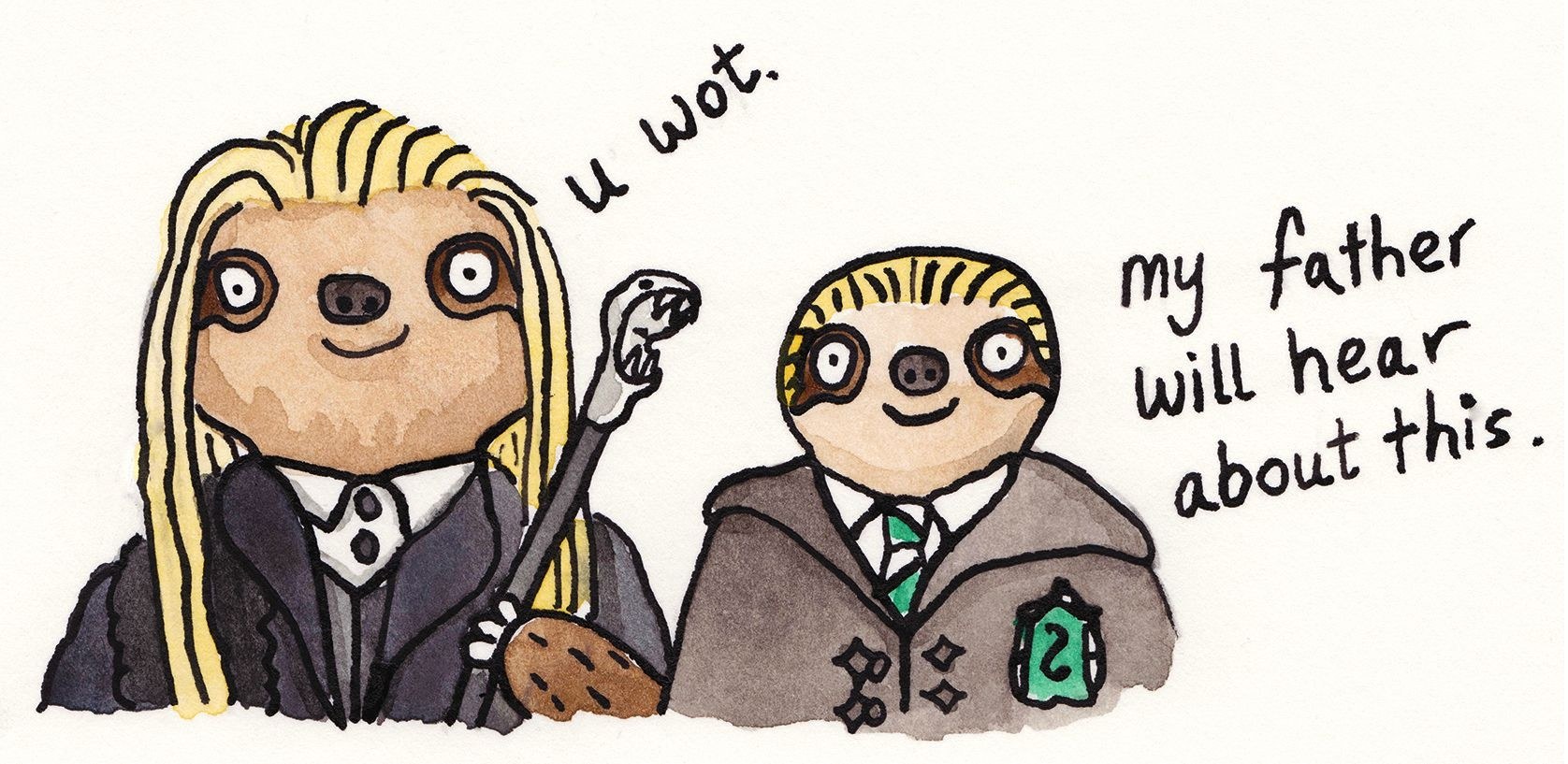 sloth characters in school uniforms