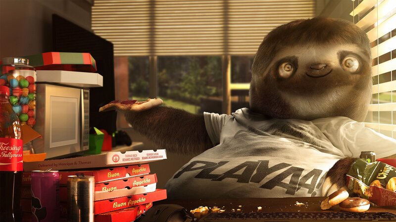 Sloth Eating Pizza