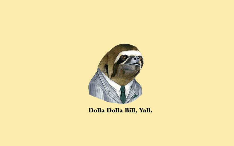 Sloth in Suit — Yellow, Humorous