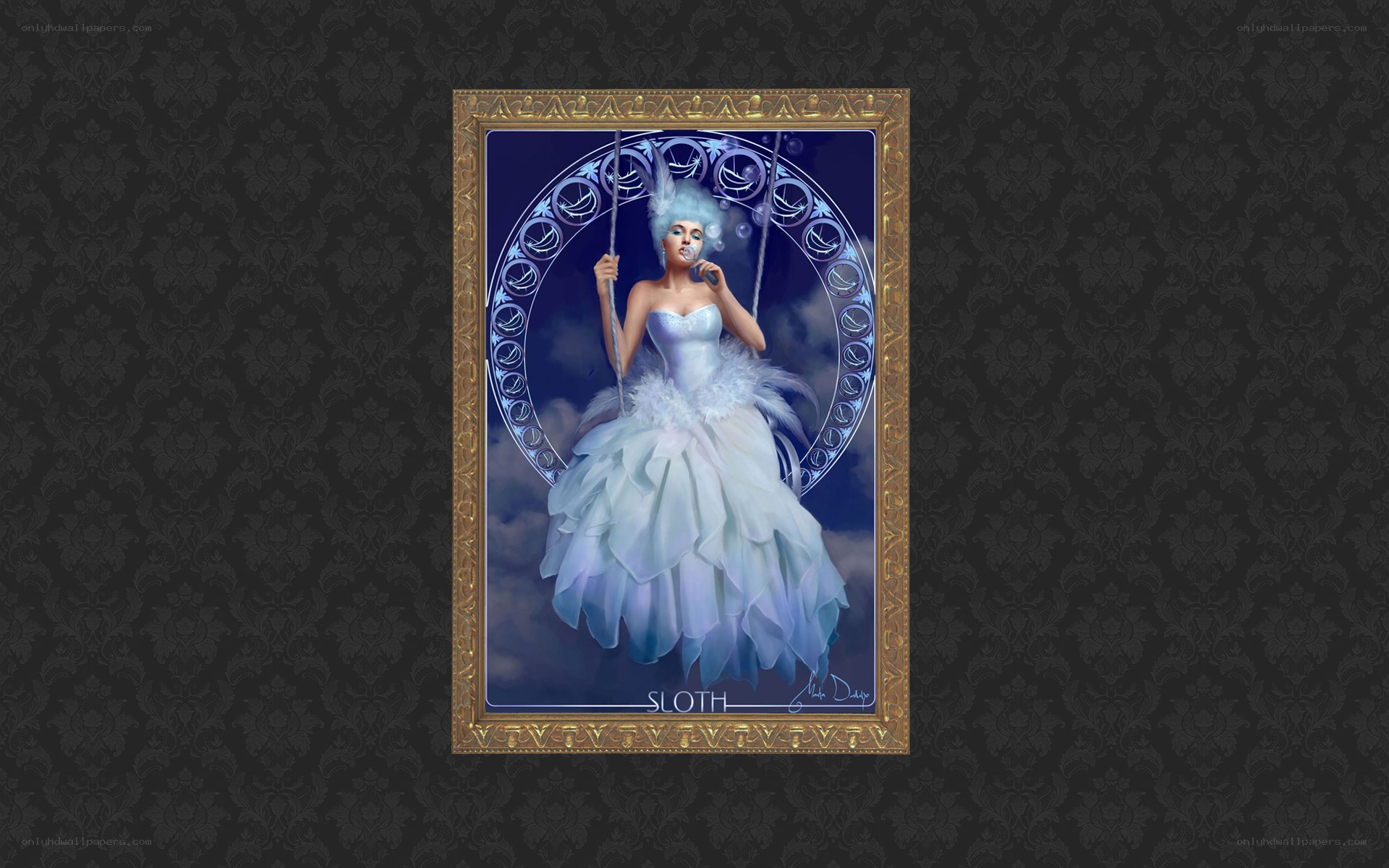 Sloth tarot card illustration