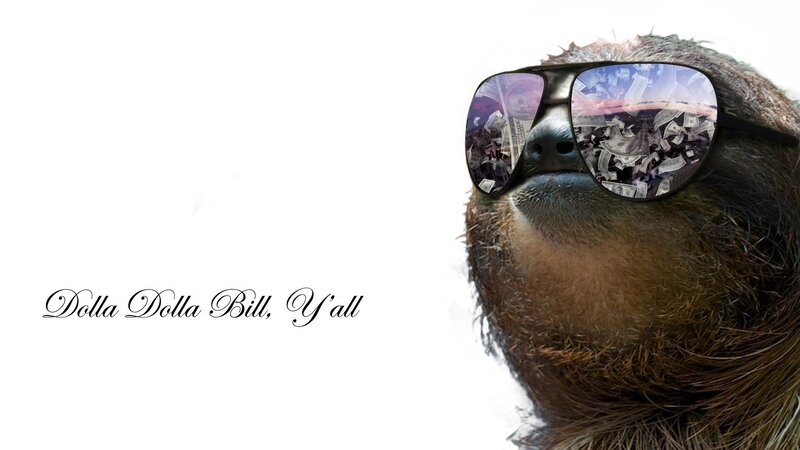 Sloth Wearing Sunglasses — Brown