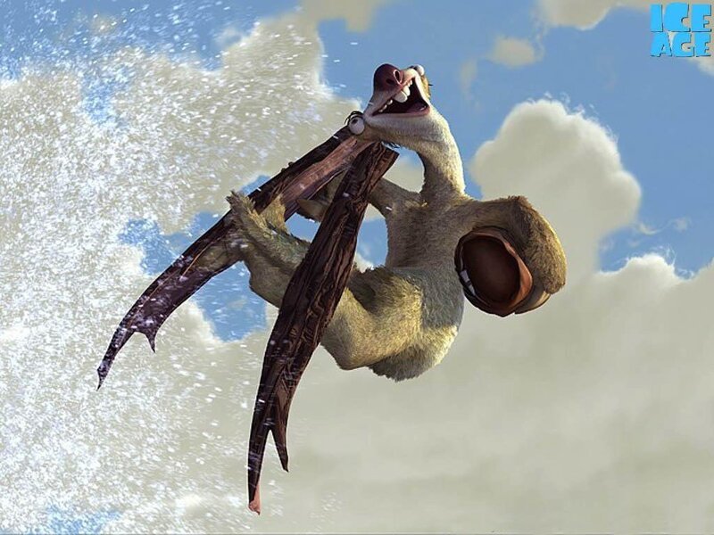 Sloths flying with wings