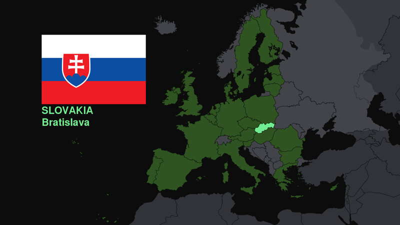 Slovakia on European map