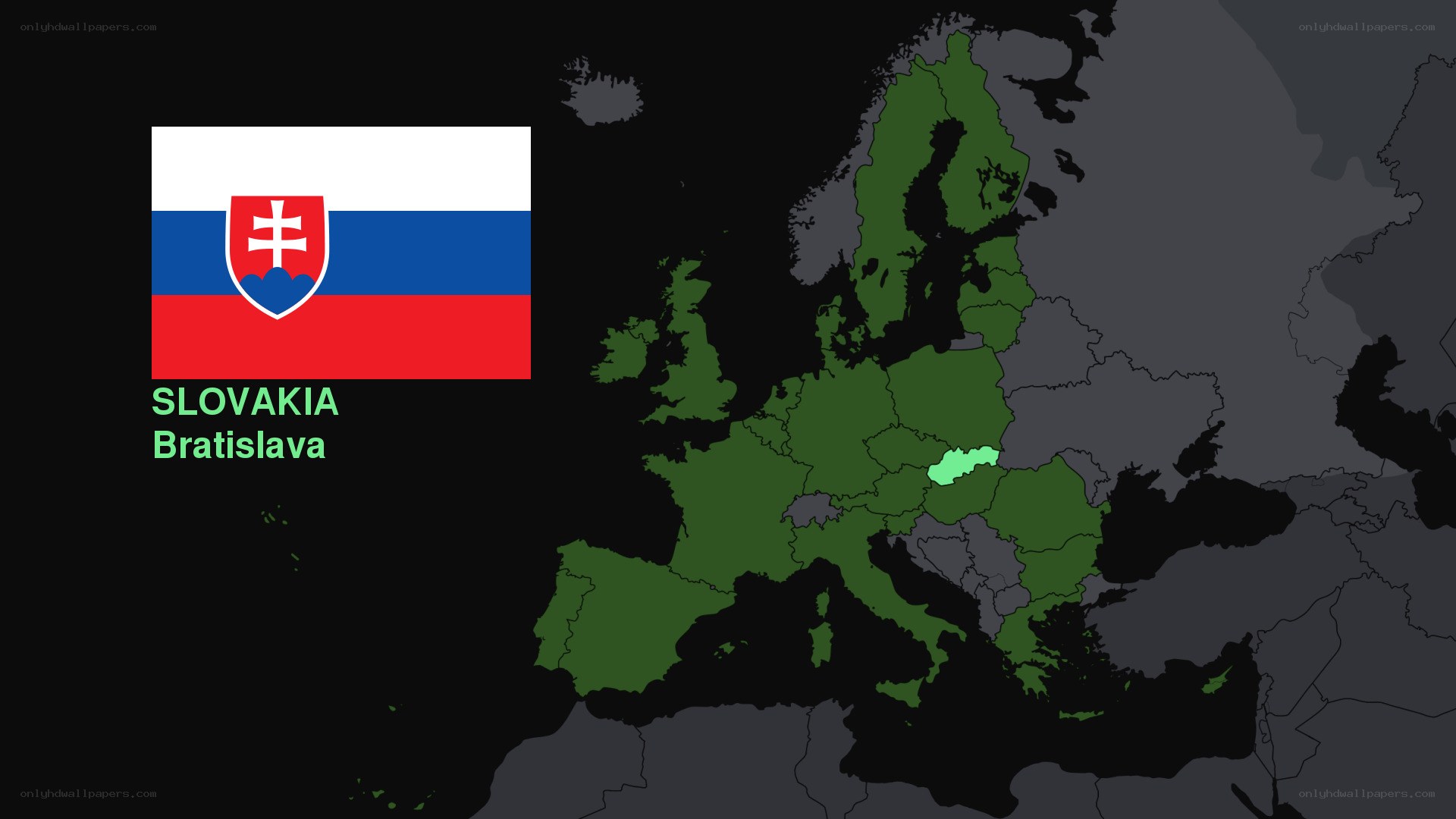 Slovakia on European map