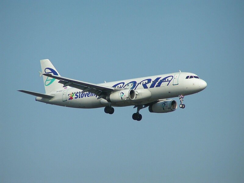 Slovenia Airlines aircraft in flight