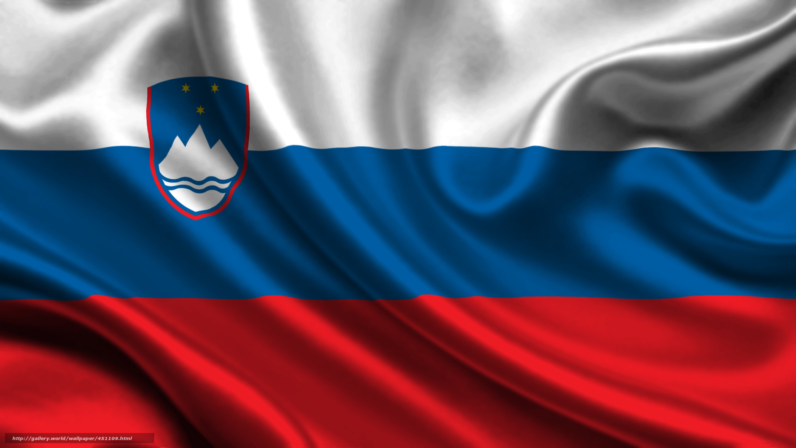 Slovenian flag waving
