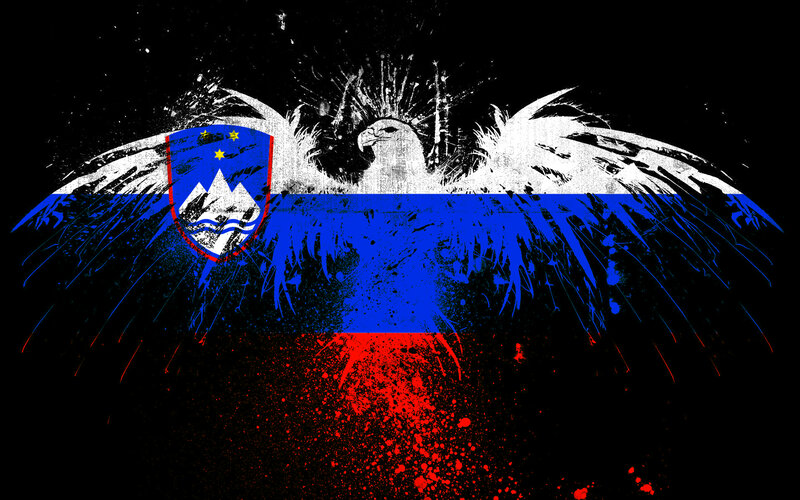 Slovenian flag with eagle art
