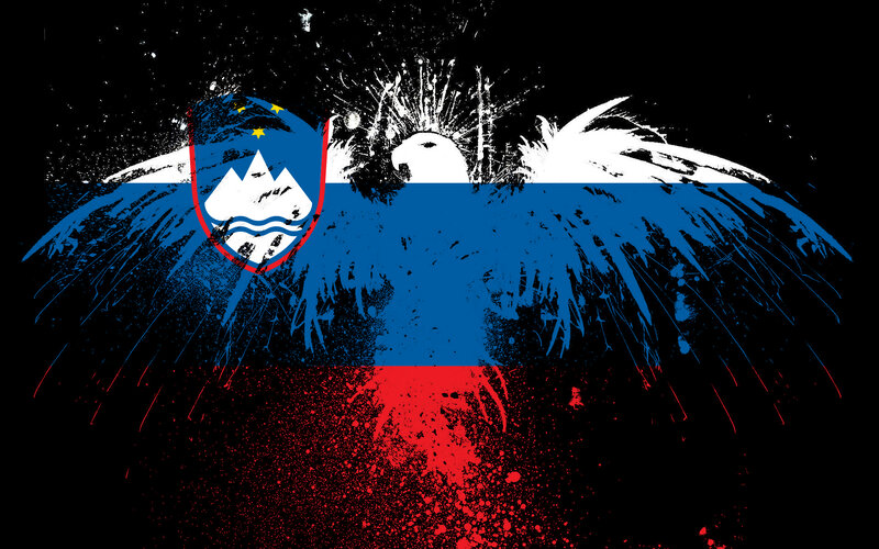 Slovenian flag with griffin