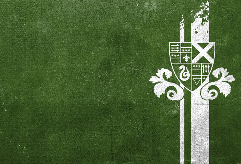 Slytherin house crest on green background