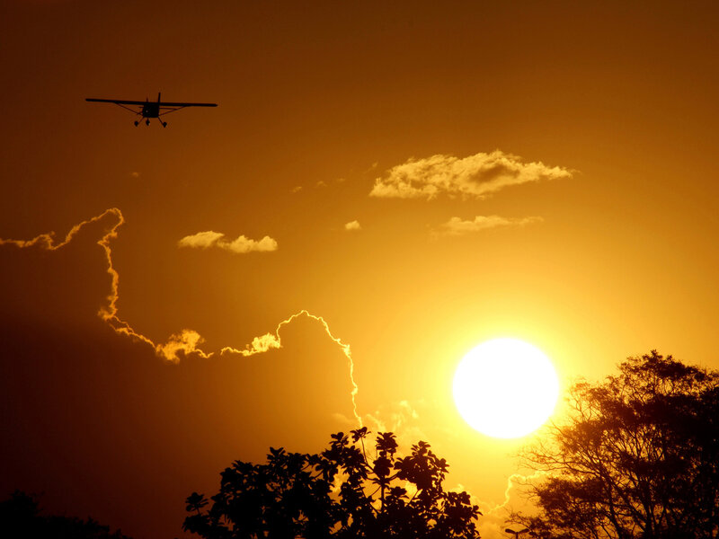 Small Airplane at Sunset