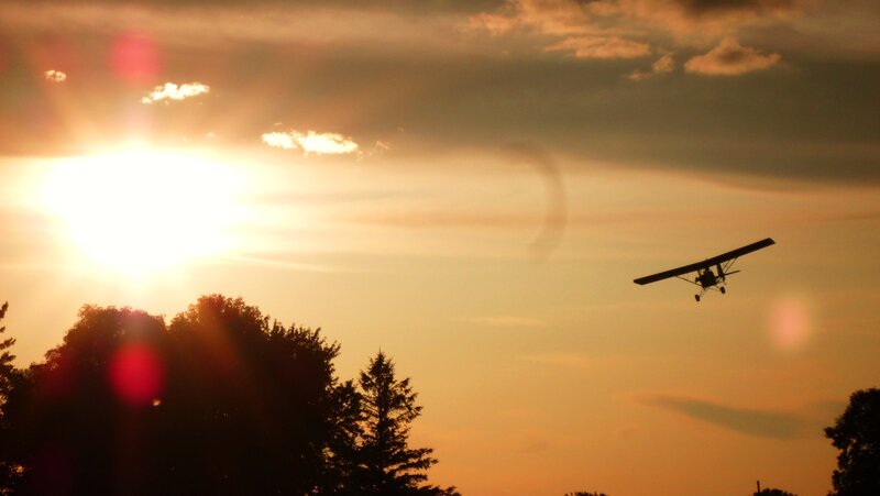 Small Airplane in Sunset