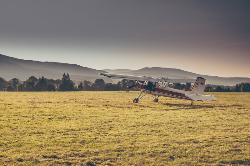 Small Airplane on Field