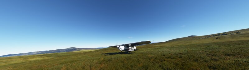 Small Airplane on Grass Field — Green