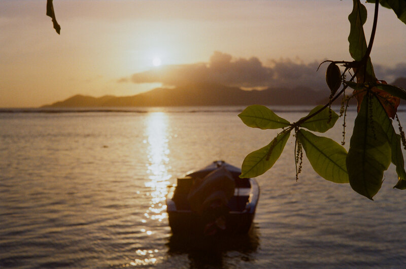 Small Boat at Sunset — Gold