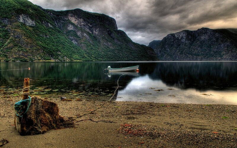 Small Boat in Fjord