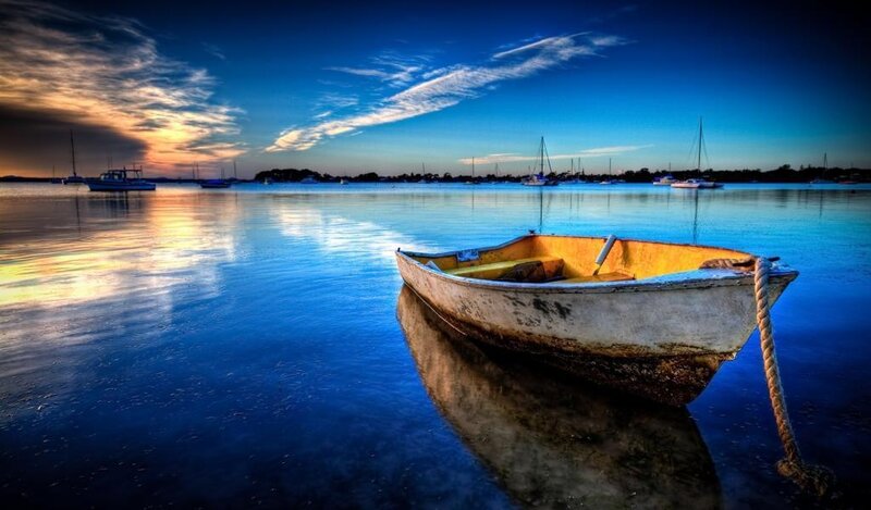 Small Boat in Harbor