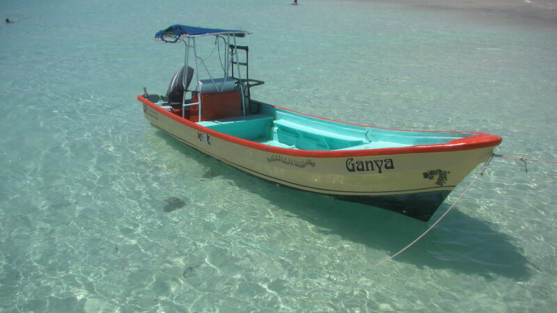 Small Boat in Shallow Water — Blue