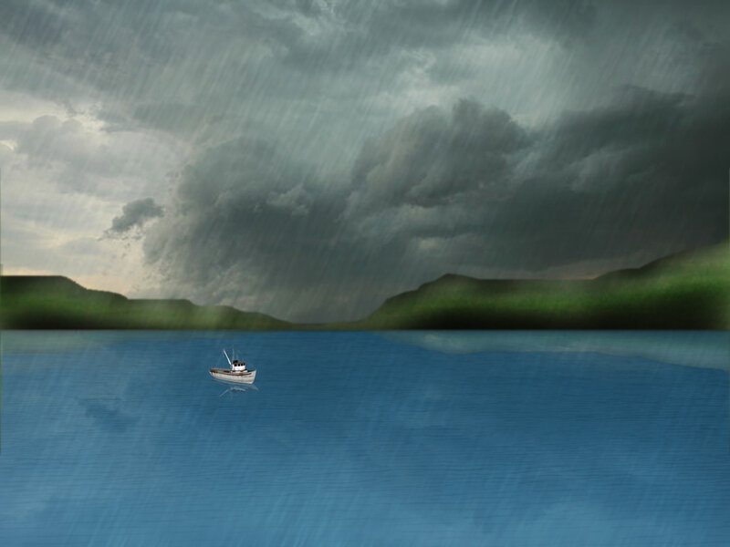 Small Boat in Storm