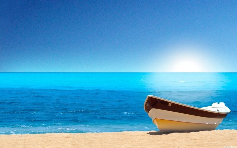 Small Boat on Beach — Photograph
