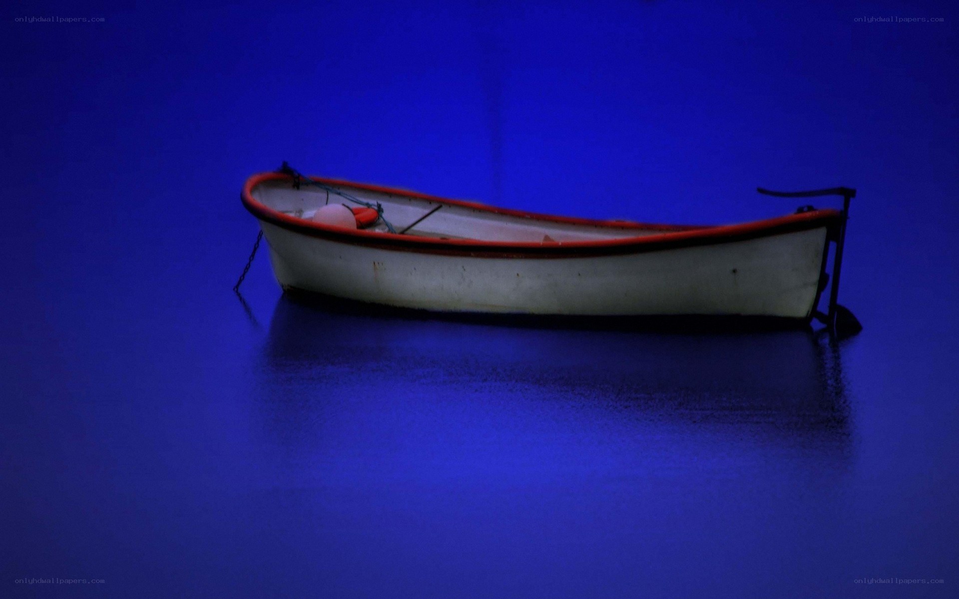 small boat on calm water
