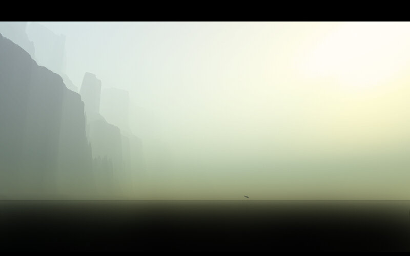 Small Boat on Foggy Sea