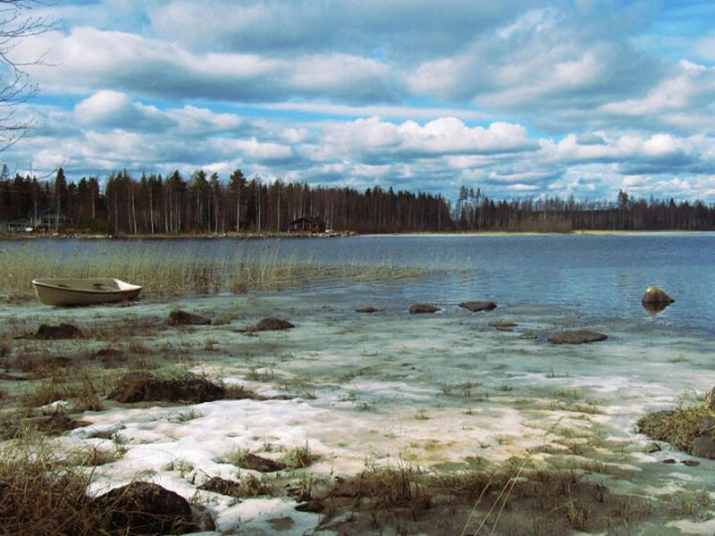 Small Boat on Lake Shore