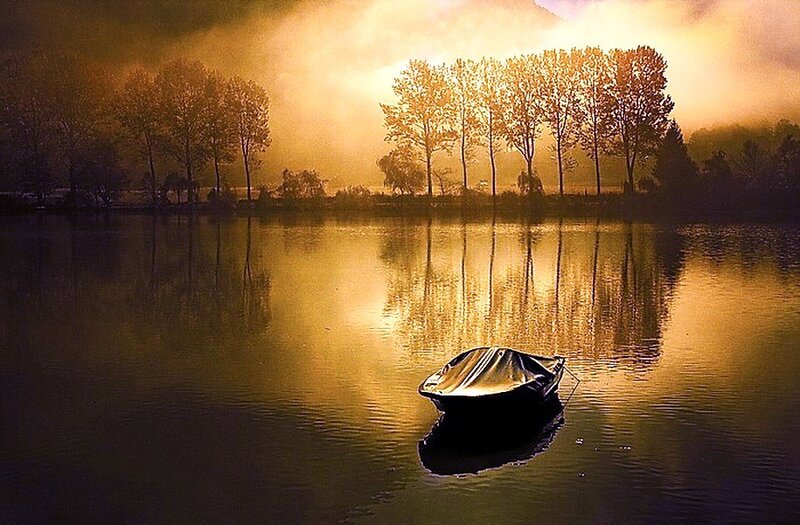 Small Boat on Lake