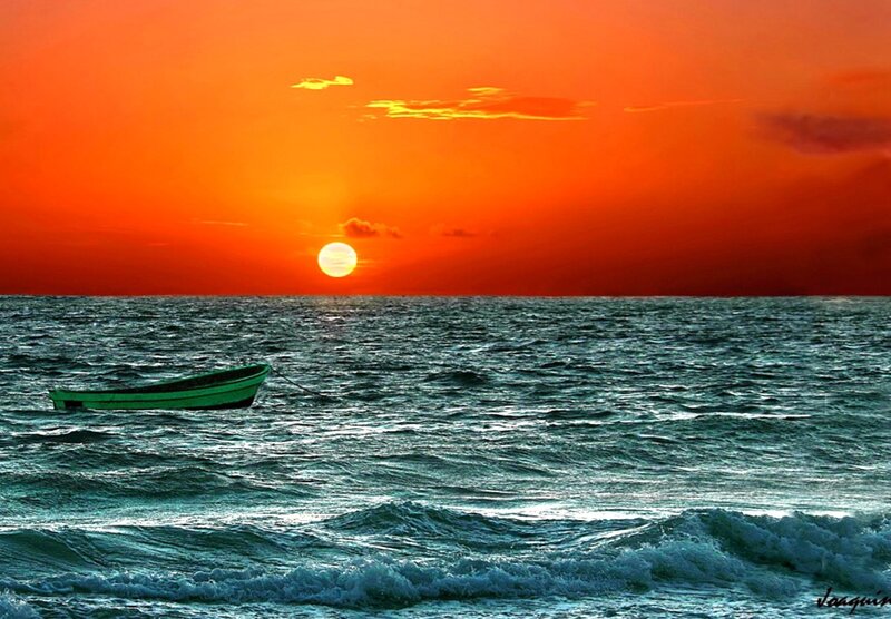 Small Boat on Ocean