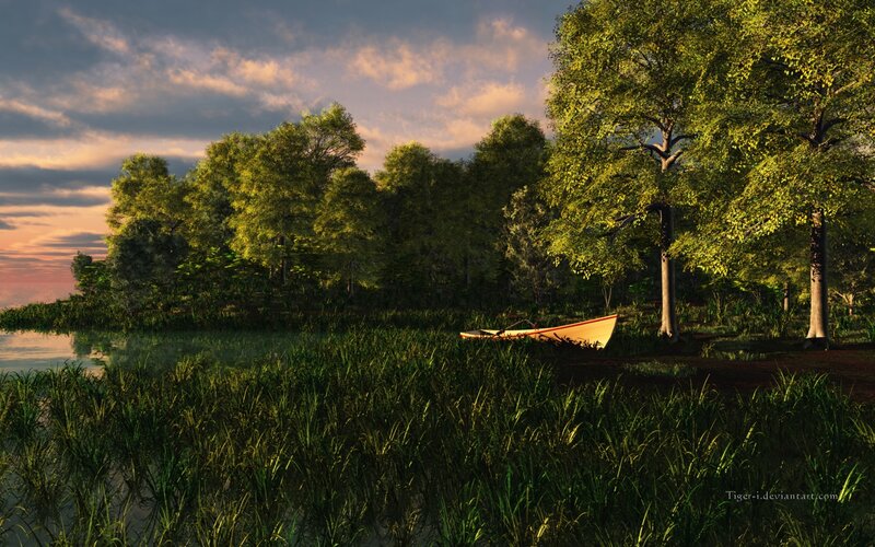 Small Boat on Riverbank