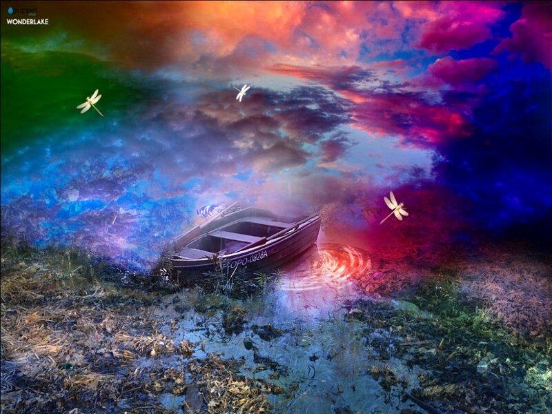 Small Boat on Shore — Purple, Dreamy