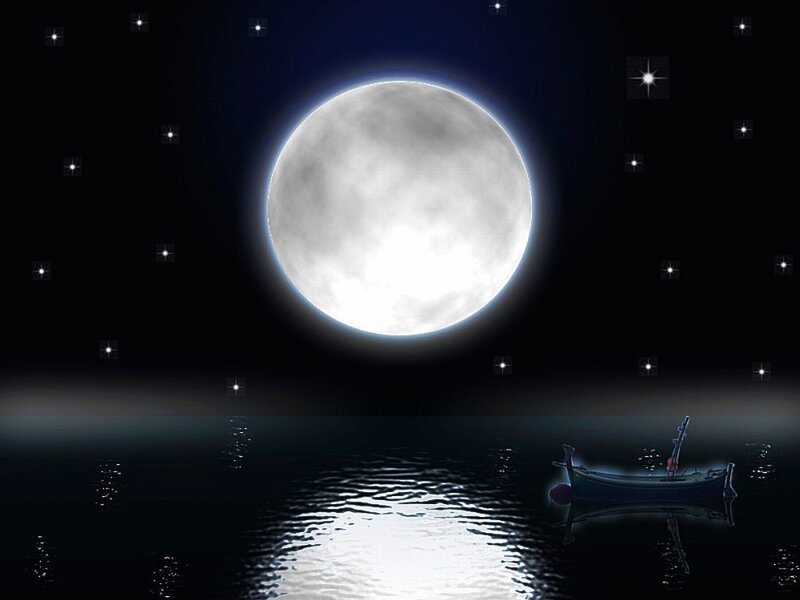 Small Boat on Water — Black