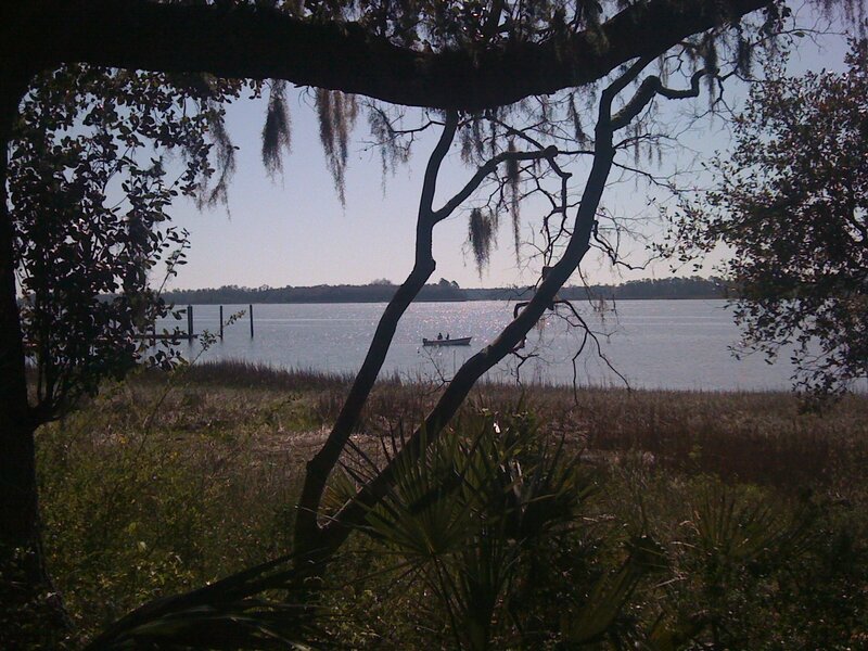 Small Boat on Water — Green