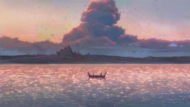 Small Boat on Water — Pink