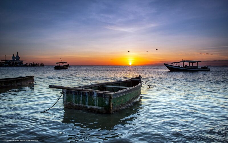 Small Boats at Sunset