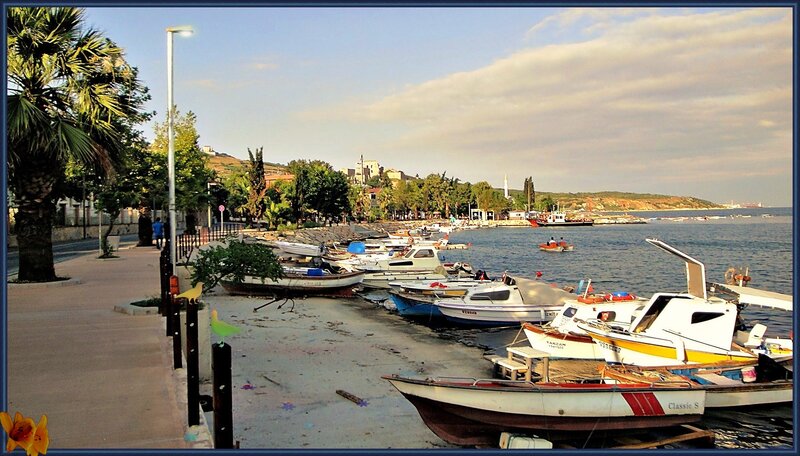 Small Boats in Harbor — Blue, Calm