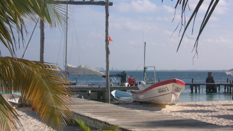 Small Boats on Beach — White