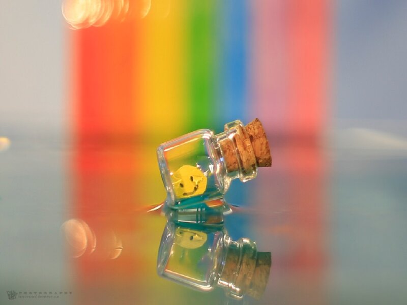 Small Bottle with Smiley